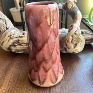 Vintage Brown Pink Schramberg Pottery Vase Germany